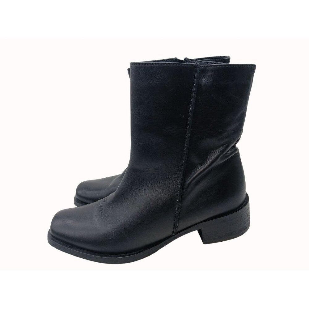 Santana Canada Black Leather Ankle Boots Side Zipper Closure Women’s Size 9 - Picture 5 of 13